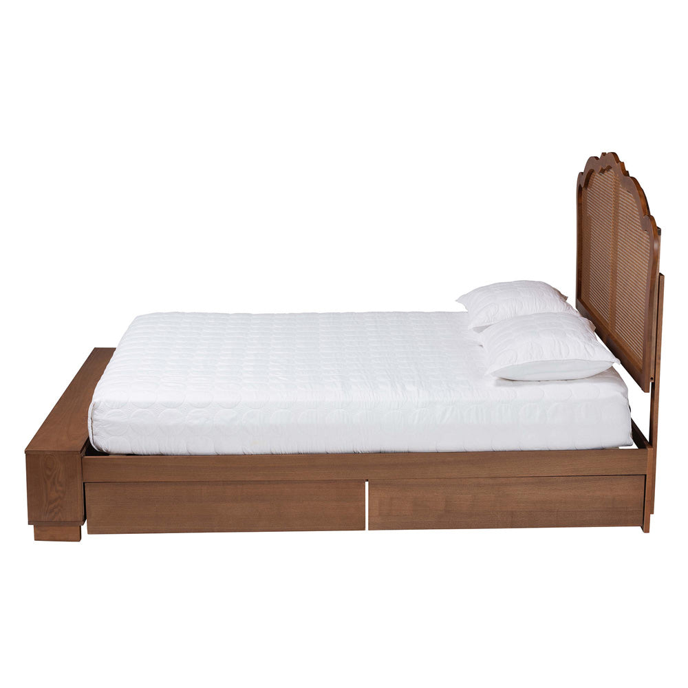 Baxton Studio - Latrell King Bed w/ Headboard in Walnut Brown - MG9773-1/6001-1S-King view 3
