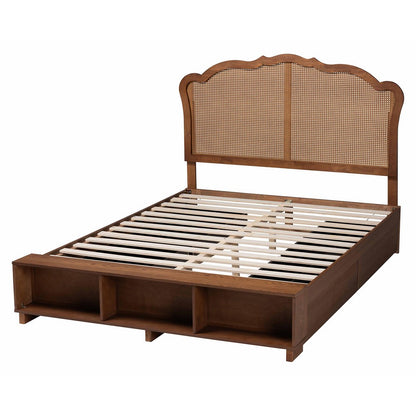 Baxton Studio - Latrell Queen Bed w/ Headboard in Walnut Brown - MG9773-1/6001-1S-Queen view 4