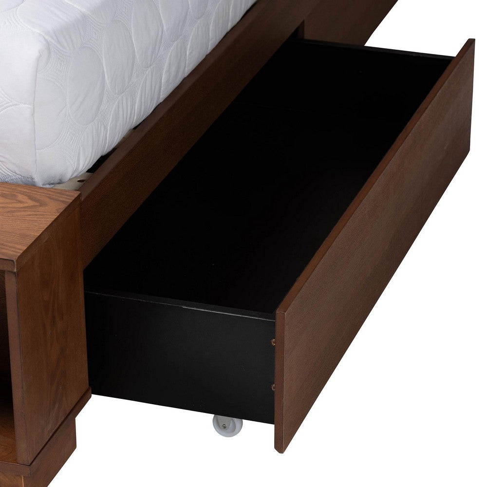 Baxton Studio - Latrell Queen Bed w/ Headboard in Walnut Brown - MG9773-1/6001-1S-Queen view 7