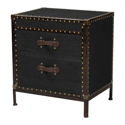 Baxton Studio - Laura End Table in Black/Brown - JY23B236-Laura Black Trunk-ET view 1