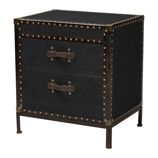 Baxton Studio - Laura End Table in Black/Brown - JY23B236-Laura Black Trunk-ET view 1