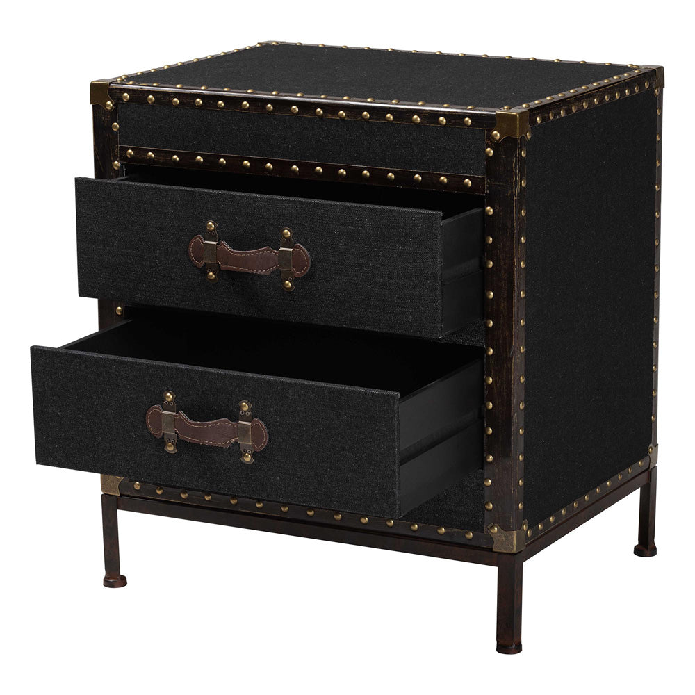 Baxton Studio - Laura End Table in Black/Brown - JY23B236-Laura Black Trunk-ET view 2