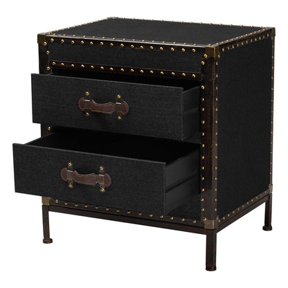 Baxton Studio - Laura End Table in Black/Brown - JY23B236-Laura Black Trunk-ET view 2