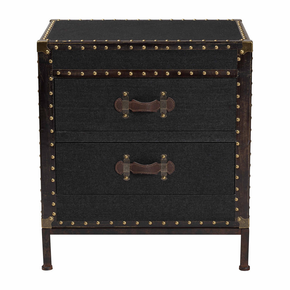 Baxton Studio - Laura End Table in Black/Brown - JY23B236-Laura Black Trunk-ET view 3