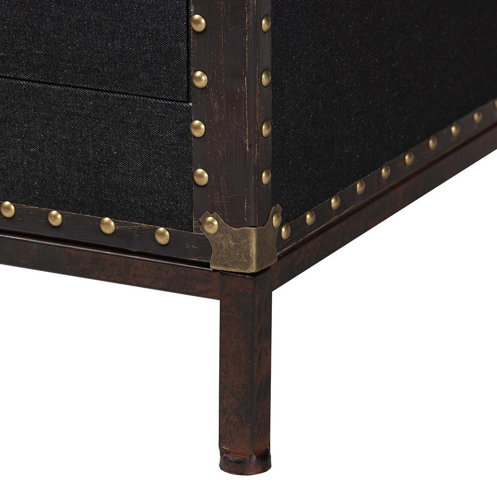 Baxton Studio - Laura End Table in Black/Brown - JY23B236-Laura Black Trunk-ET view 7
