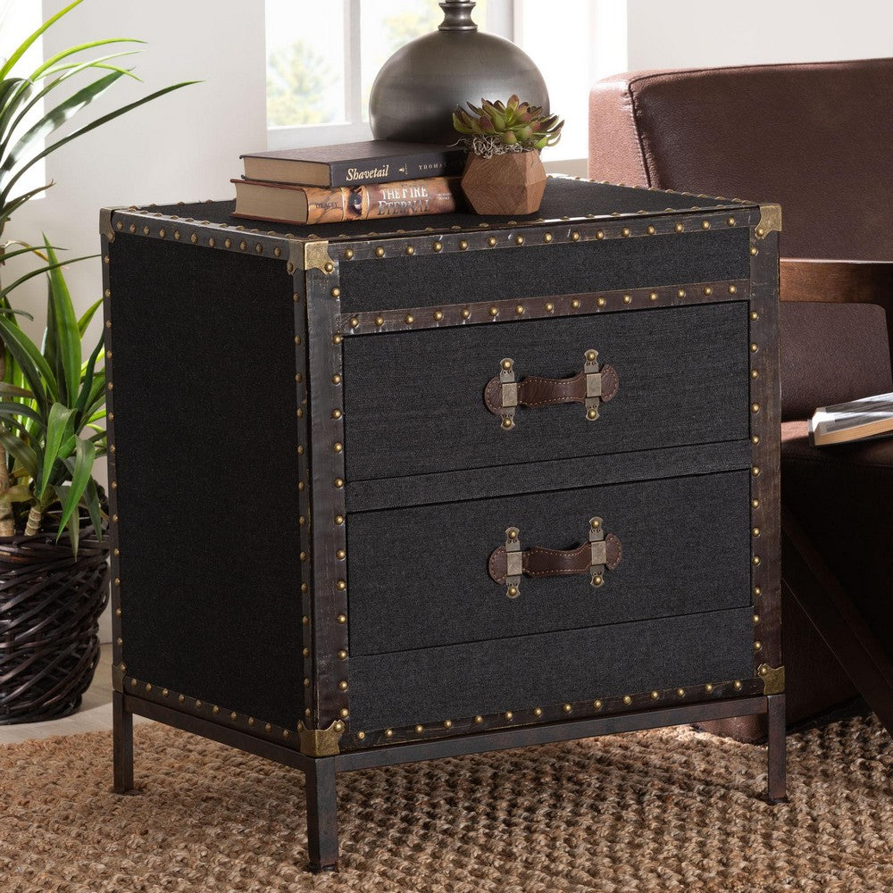 Baxton Studio - Laura End Table in Black/Brown - JY23B236-Laura Black Trunk-ET view 9