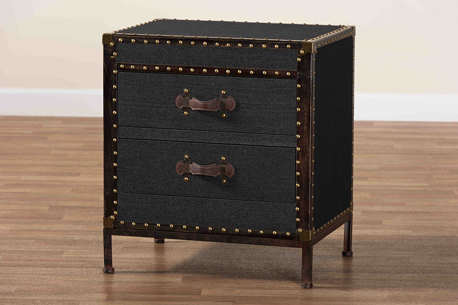 Baxton Studio - Laura End Table in Black/Brown - JY23B236-Laura Black Trunk-ET view 10
