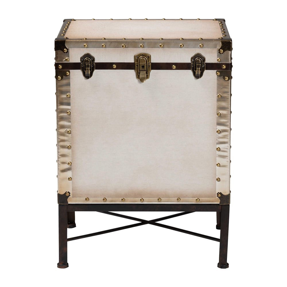 Baxton Studio - Laura End Table in White/Bronze/Black - JY23B237-Open Box Laura White-ET view 3