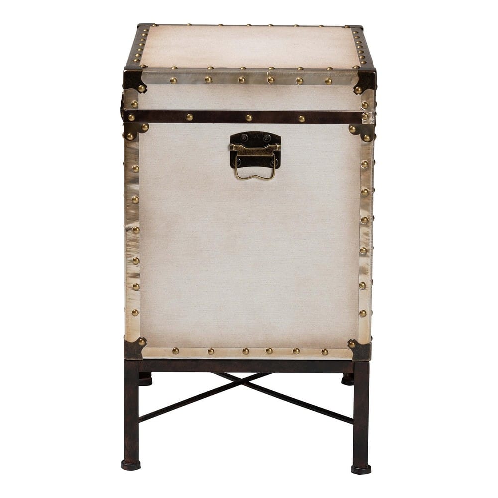 Baxton Studio - Laura End Table in White/Bronze/Black - JY23B237-Open Box Laura White-ET view 4