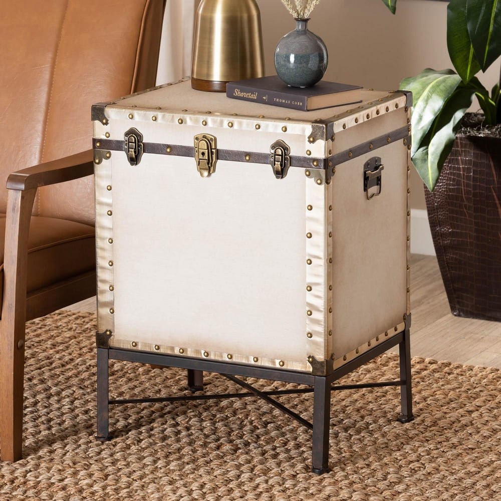 Baxton Studio - Laura End Table in White/Bronze/Black - JY23B237-Open Box Laura White-ET view 9