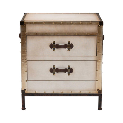 Baxton Studio - Laura End Table in White/Coffee/Black - JY23B236-Laura-White Trunk-ET view 3