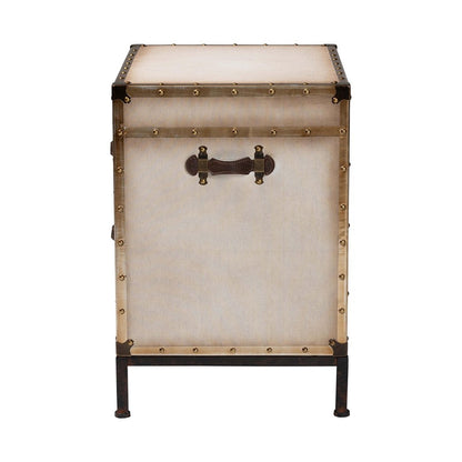 Baxton Studio - Laura End Table in White/Coffee/Black - JY23B236-Laura-White Trunk-ET view 4