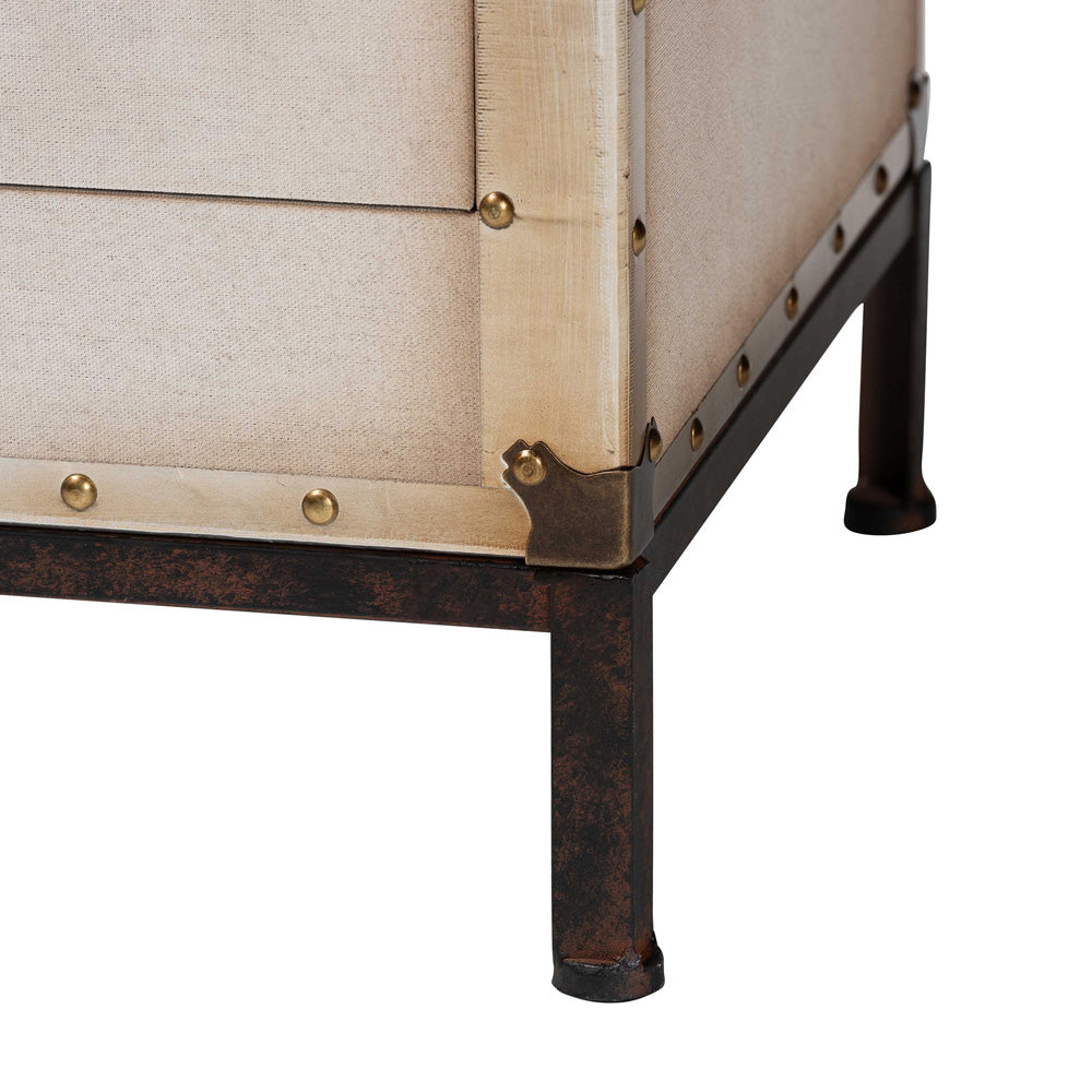 Baxton Studio - Laura End Table in White/Coffee/Black - JY23B236-Laura-White Trunk-ET view 6