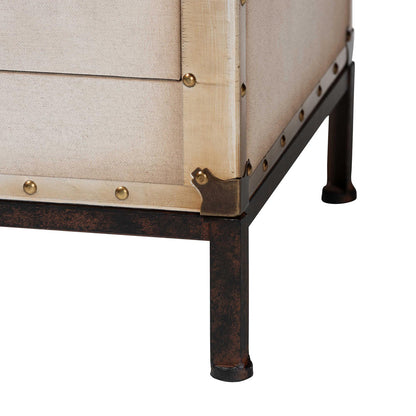 Baxton Studio - Laura End Table in White/Coffee/Black - JY23B236-Laura-White Trunk-ET view 6