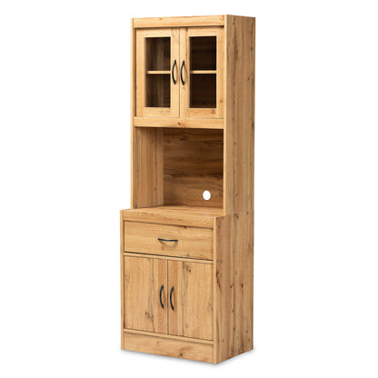Baxton Studio - Laurana Kitchen Cabinet/Hutch in Oak Brown - WS883200-Wotan Oak view 1