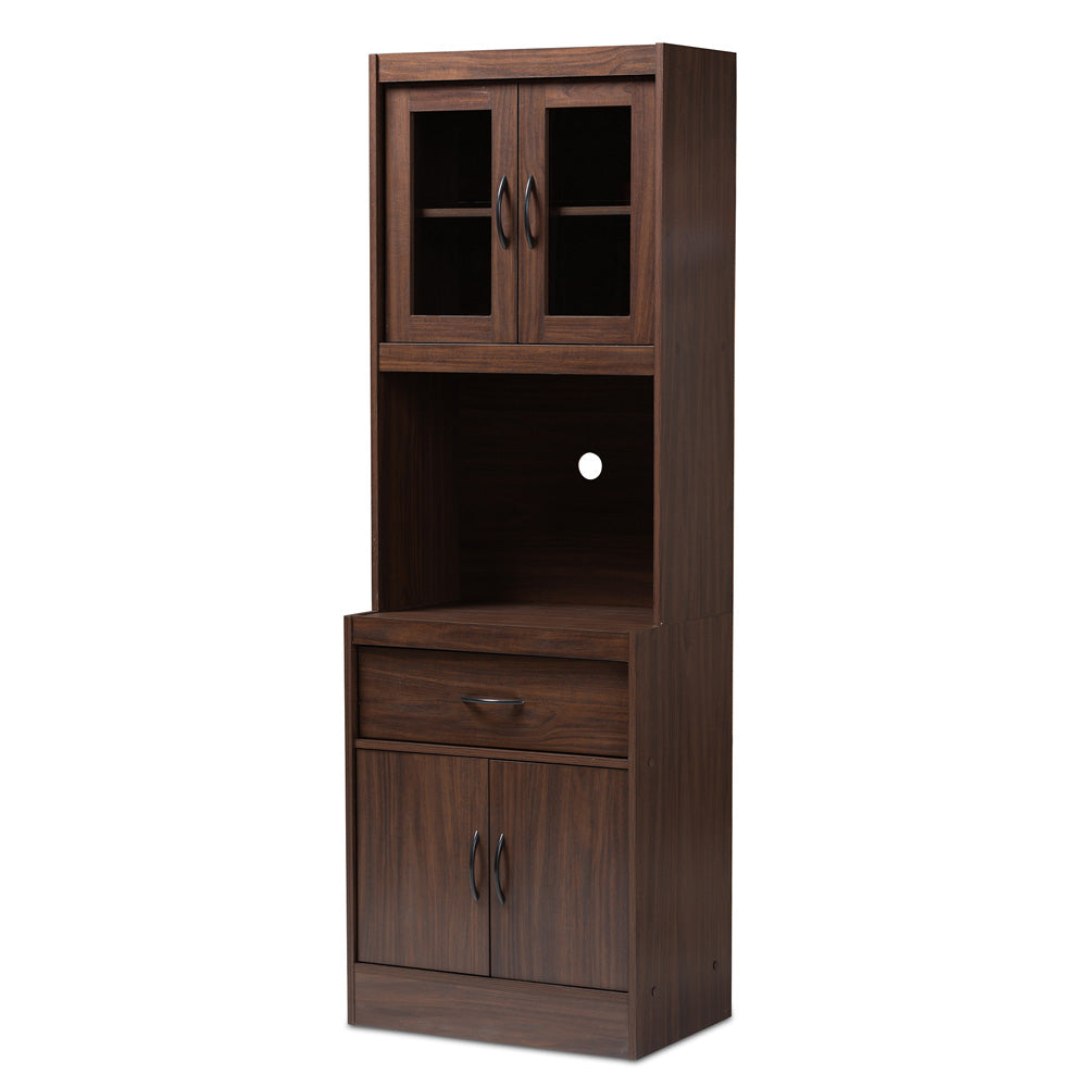Baxton Studio - Laurana Kitchen Cabinet in Walnut Brown - WS883200-Dark Walnut view 1