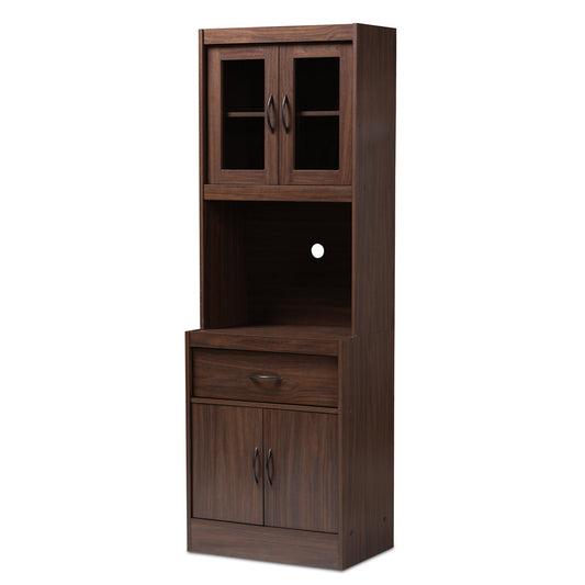 Baxton Studio - Laurana Kitchen Cabinet in Walnut Brown - WS883200-Dark Walnut view 1