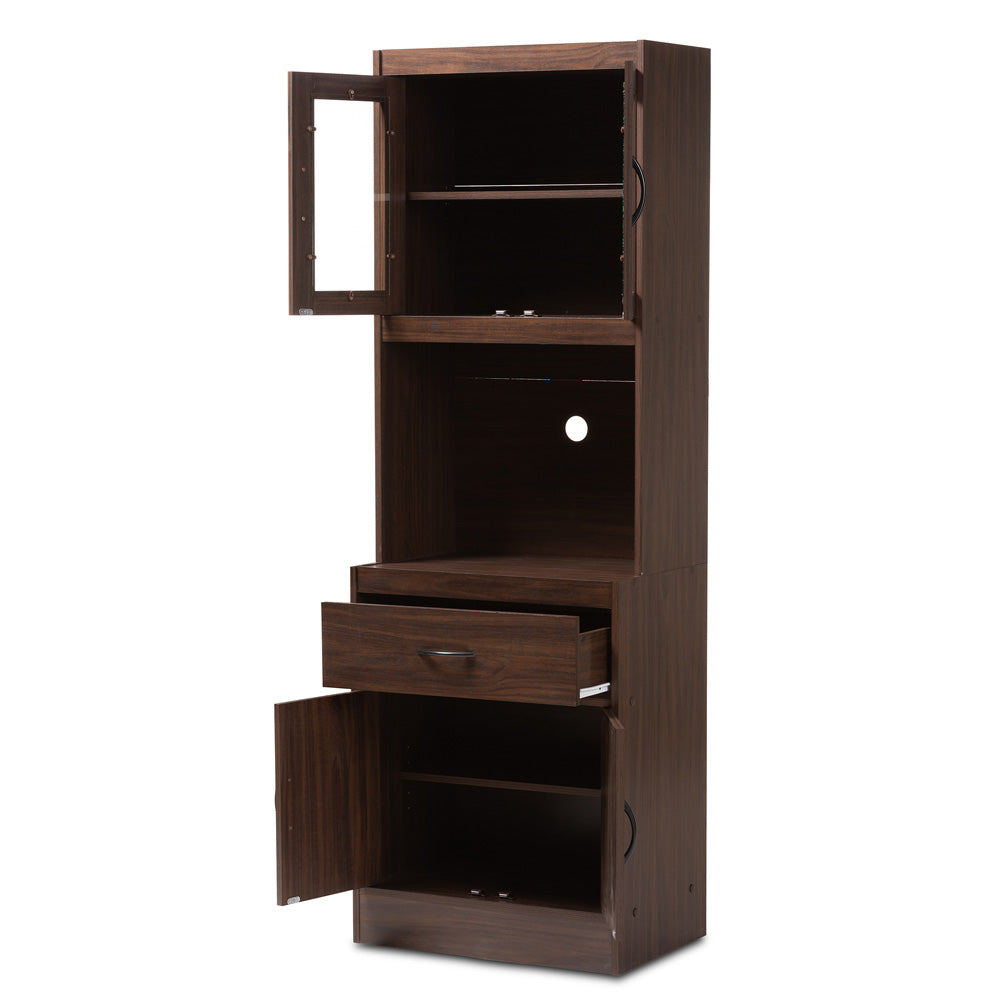 Baxton Studio - Laurana Kitchen Cabinet in Walnut Brown - WS883200-Dark Walnut view 2