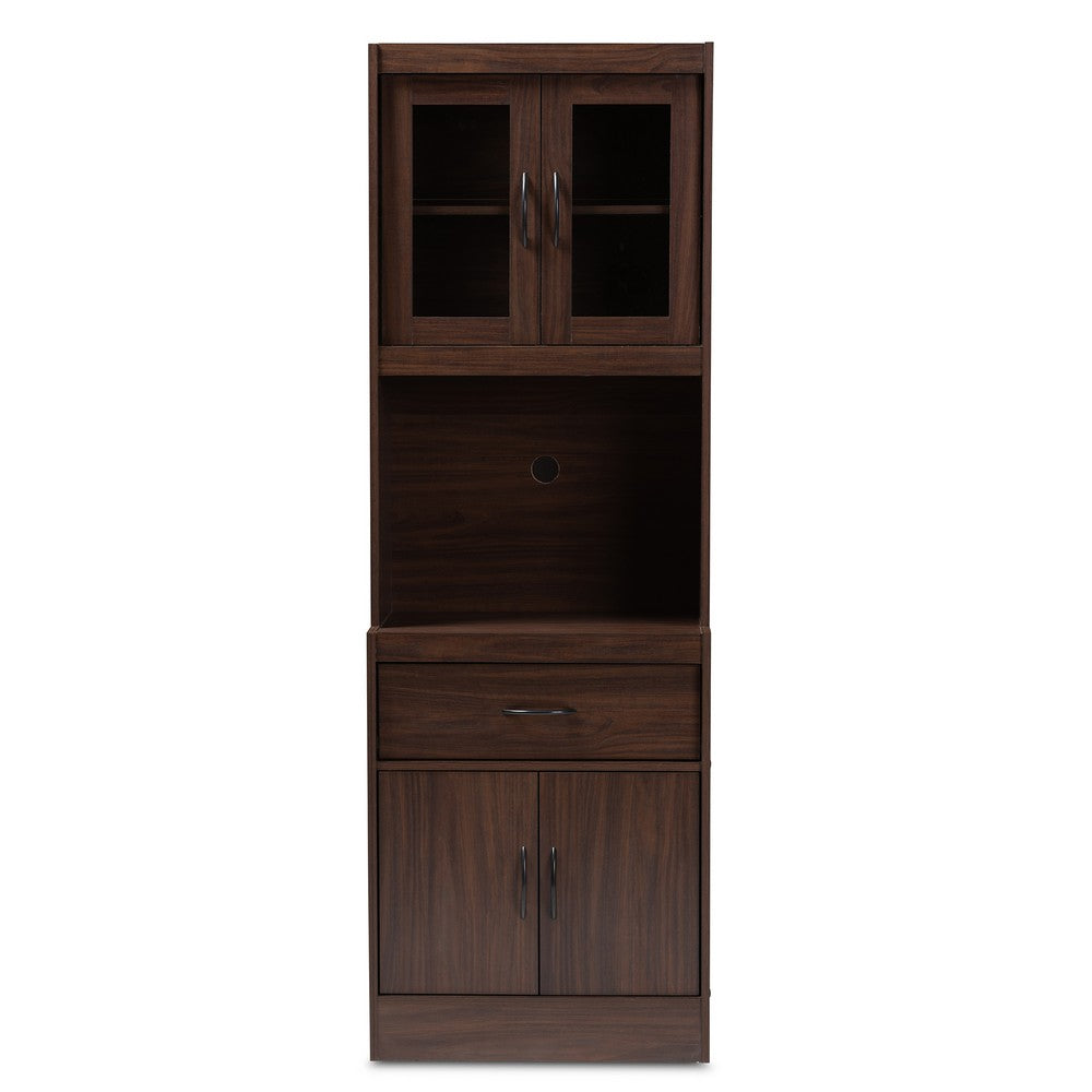 Baxton Studio - Laurana Kitchen Cabinet in Walnut Brown - WS883200-Dark Walnut view 3