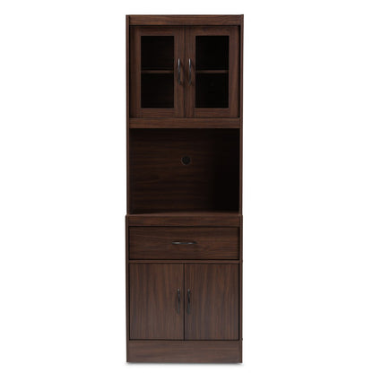 Baxton Studio - Laurana Kitchen Cabinet in Walnut Brown - WS883200-Dark Walnut view 3