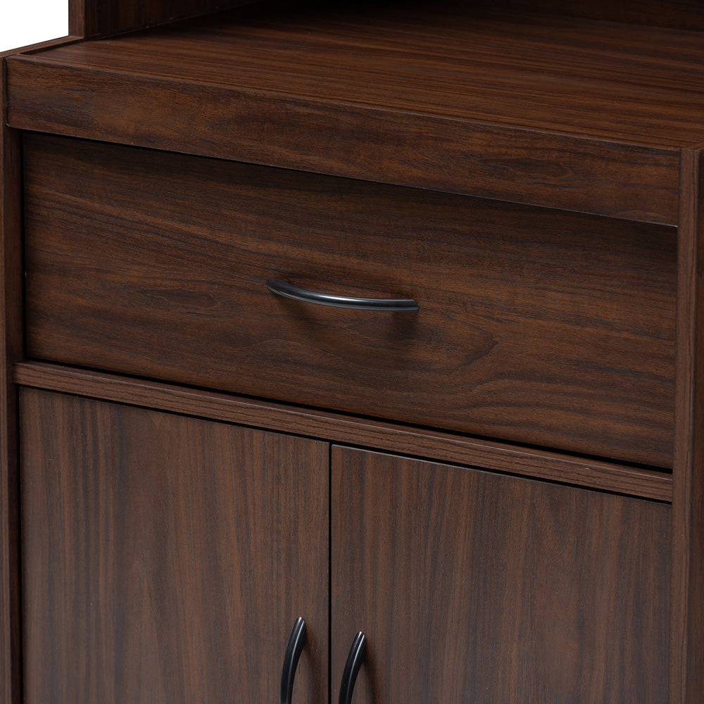 Baxton Studio - Laurana Kitchen Cabinet in Walnut Brown - WS883200-Dark Walnut view 5