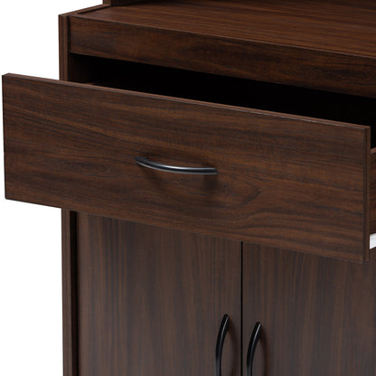 Baxton Studio - Laurana Kitchen Cabinet in Walnut Brown - WS883200-Dark Walnut view 6