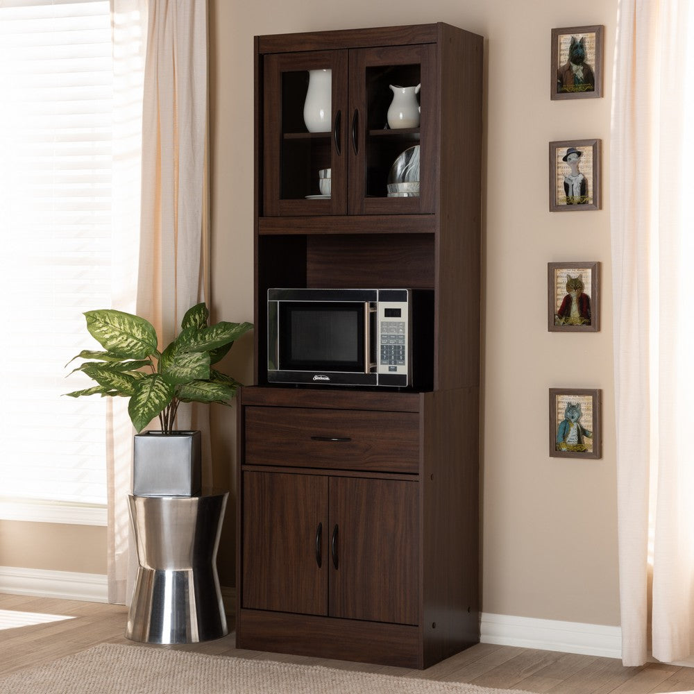Baxton Studio - Laurana Kitchen Cabinet in Walnut Brown - WS883200-Dark Walnut view 7