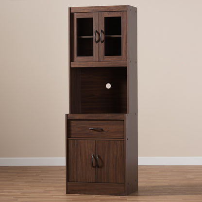 Baxton Studio - Laurana Kitchen Cabinet in Walnut Brown - WS883200-Dark Walnut view 8