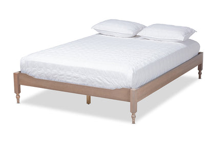 Baxton Studio - Laure Full Size Bed Frame - MG0011-Antique Oak-Full view 1