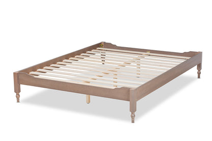 Baxton Studio - Laure Full Size Bed Frame - MG0011-Antique Oak-Full view 3