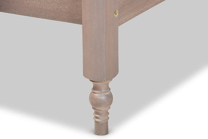 Baxton Studio - Laure Full Size Bed Frame - MG0011-Antique Oak-Full view 4