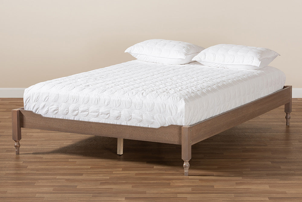 Baxton Studio - Laure Full Size Bed Frame - MG0011-Antique Oak-Full view 6