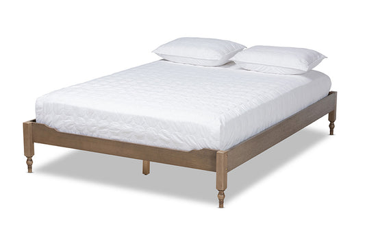 Baxton Studio - Laure Full Size Bed Frame - MG0011-Weather Grey-Full view 1