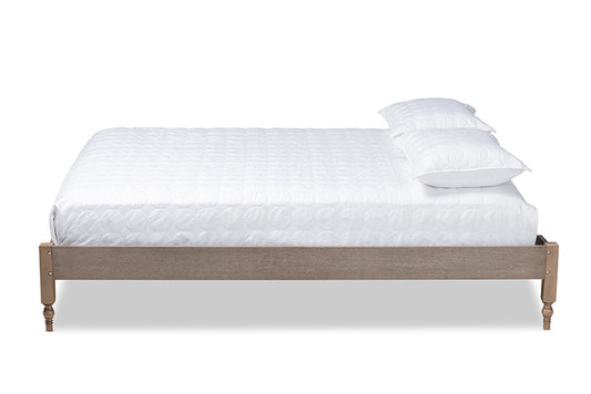 Baxton Studio - Laure Full Size Bed Frame - MG0011-Weather Grey-Full view 2