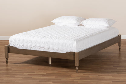 Baxton Studio - Laure Full Size Bed Frame - MG0011-Weather Grey-Full view 6