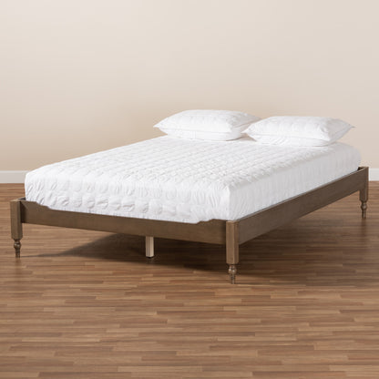 Baxton Studio - Laure Queen Size Bed Frame in Weathered Grey - MG0011-Weather Grey-Queen view 6