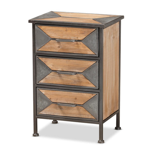 Baxton Studio - Laurel End Table in Grey/Oak Brown - AM19135-Oak/Grey-ET view 1