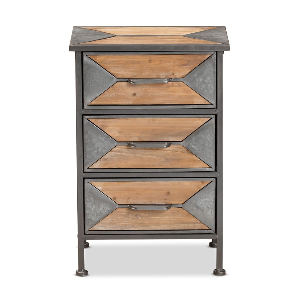 Baxton Studio - Laurel End Table in Grey/Oak Brown - AM19135-Oak/Grey-ET view 3
