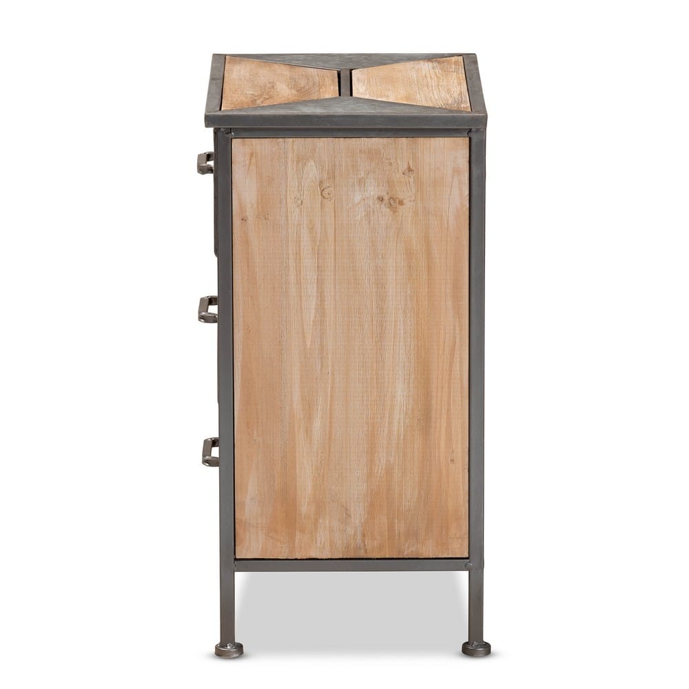 Baxton Studio - Laurel End Table in Grey/Oak Brown - AM19135-Oak/Grey-ET view 4