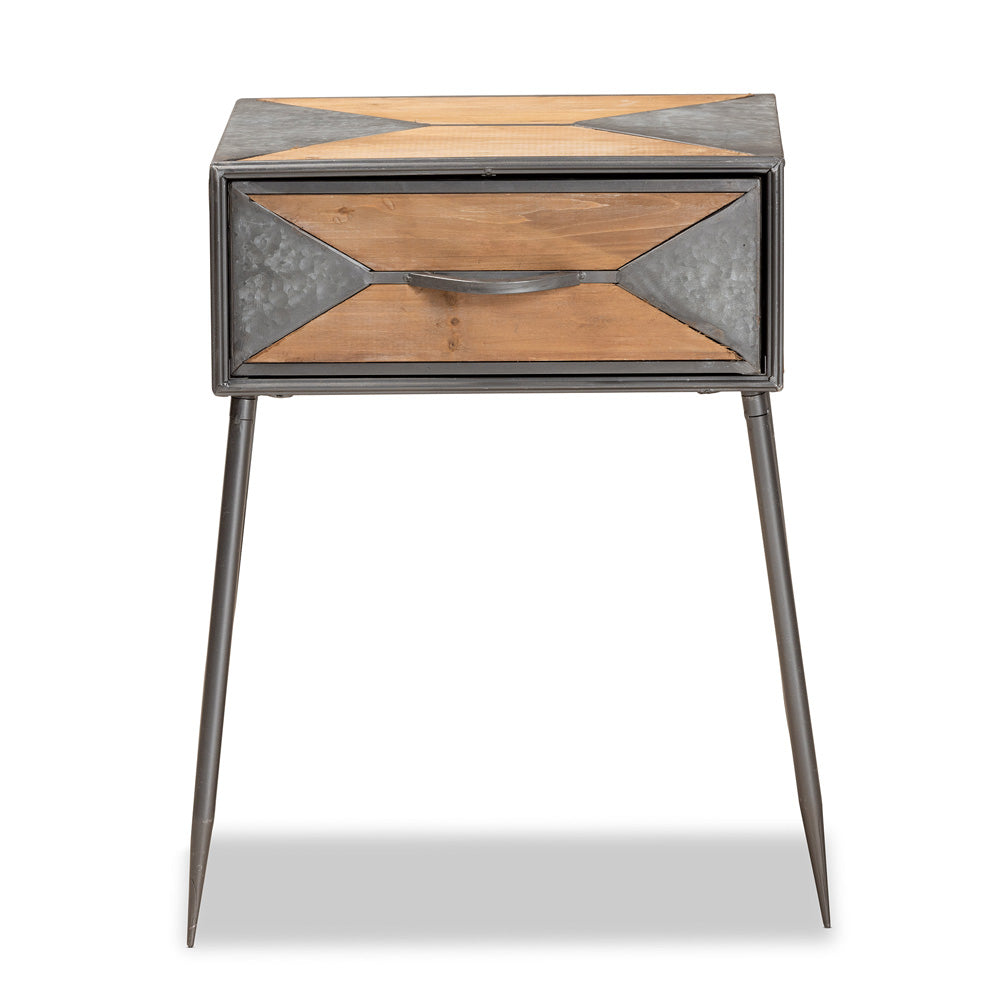 Baxton Studio - Laurel End Table in Grey/Oak Brown - AM19137-Oak/Grey-ET view 3