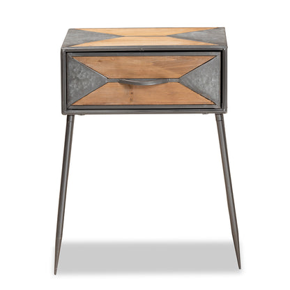 Baxton Studio - Laurel End Table in Grey/Oak Brown - AM19137-Oak/Grey-ET view 3