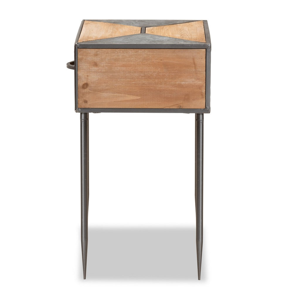 Baxton Studio - Laurel End Table in Grey/Oak Brown - AM19137-Oak/Grey-ET view 4