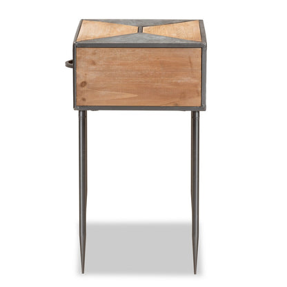 Baxton Studio - Laurel End Table in Grey/Oak Brown - AM19137-Oak/Grey-ET view 4