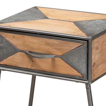 Baxton Studio - Laurel End Table in Grey/Oak Brown - AM19137-Oak/Grey-ET view 5