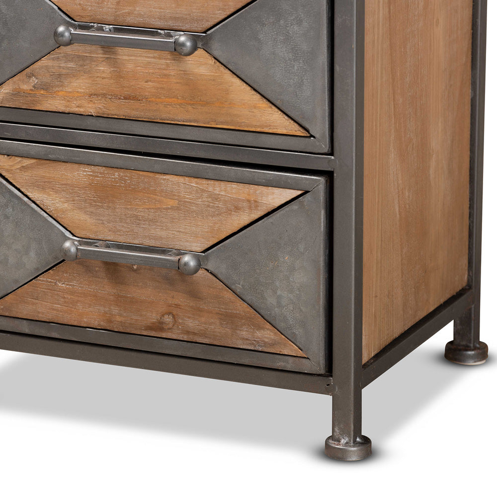 Baxton Studio - Laurel Storage Cabinet in Grey/Oak Brown - AM19134-Oak/Grey-5DW-Cabinet view 5