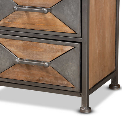 Baxton Studio - Laurel Storage Cabinet in Grey/Oak Brown - AM19134-Oak/Grey-5DW-Cabinet view 5