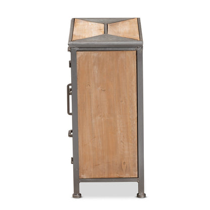 Baxton Studio - Laurel Storage Cabinet in Grey/Oak Brown - AM19136-Oak/Grey-Cabinet view 4