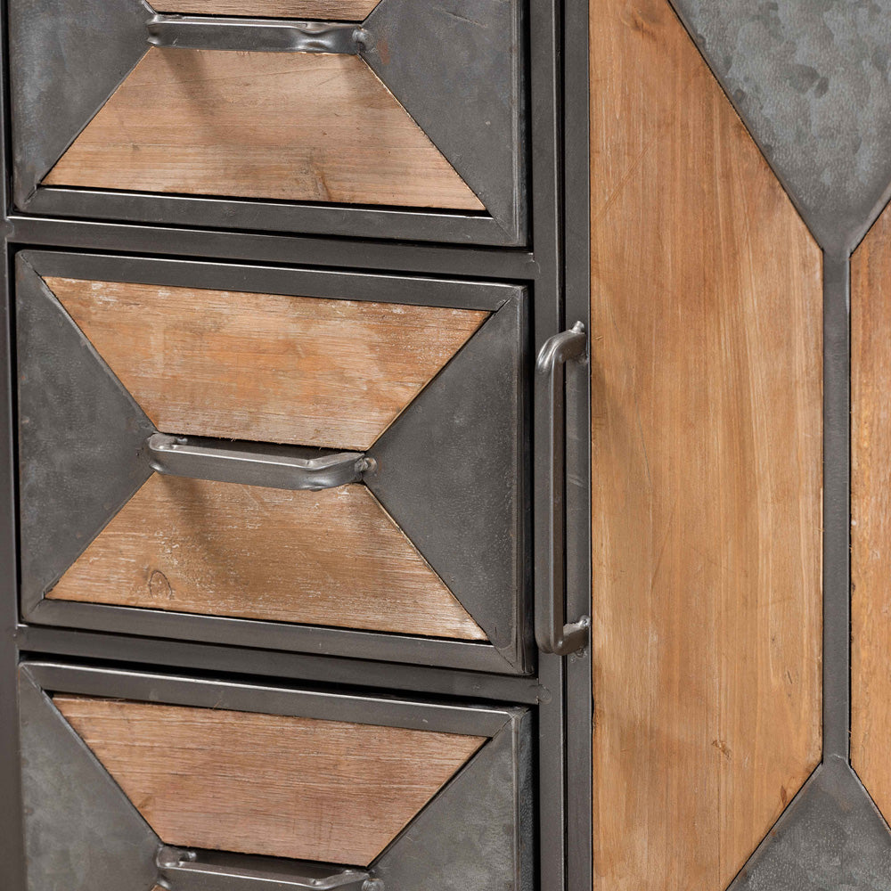 Baxton Studio - Laurel Storage Cabinet in Grey/Oak Brown - AM19136-Oak/Grey-Cabinet view 5