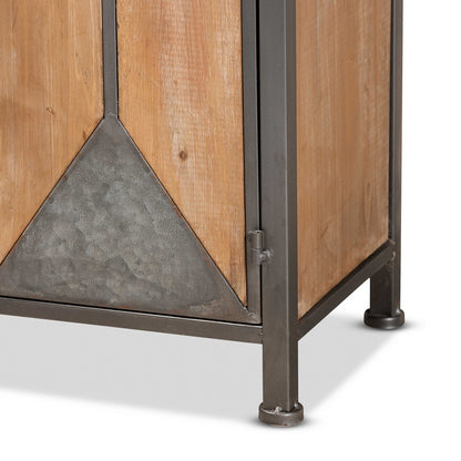 Baxton Studio - Laurel Storage Cabinet in Grey/Oak Brown - AM19136-Oak/Grey-Cabinet view 6