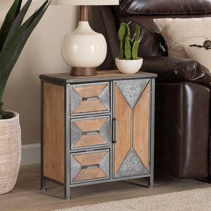 Baxton Studio - Laurel Storage Cabinet in Grey/Oak Brown - AM19136-Oak/Grey-Cabinet view 7
